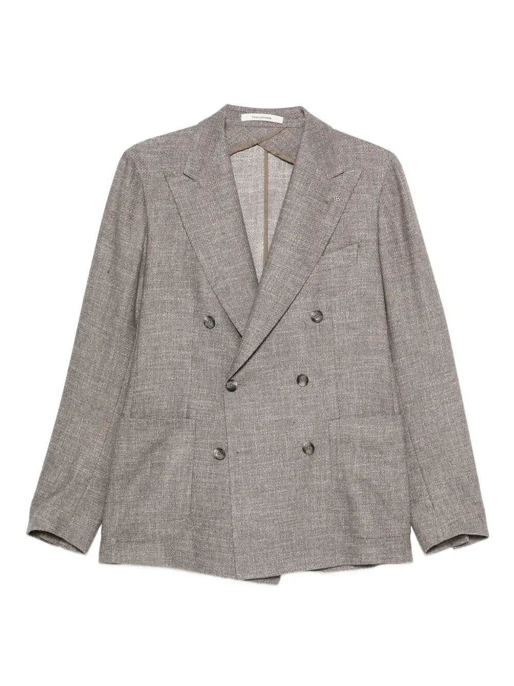 Tagliatore double-breasted textured jacket | Grey | Image 1