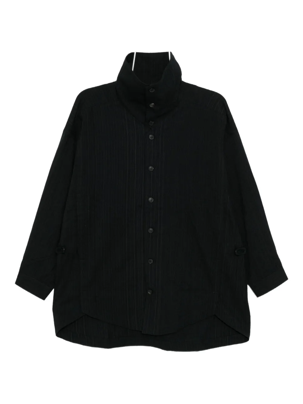 Jan-jan Van Essche Medium Seersucker Shirt In Black