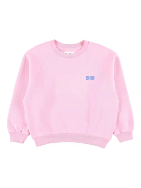 American Vintage Kids logo-embroidered raglan sweatshirt