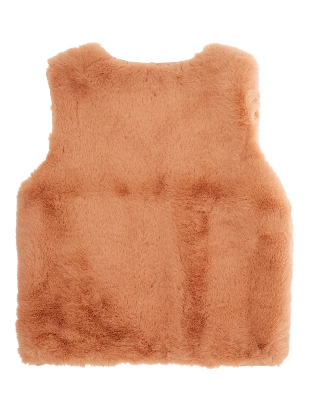 Mini Rodini Ritzratz Faux-fur Patch Waistcoat In Orange