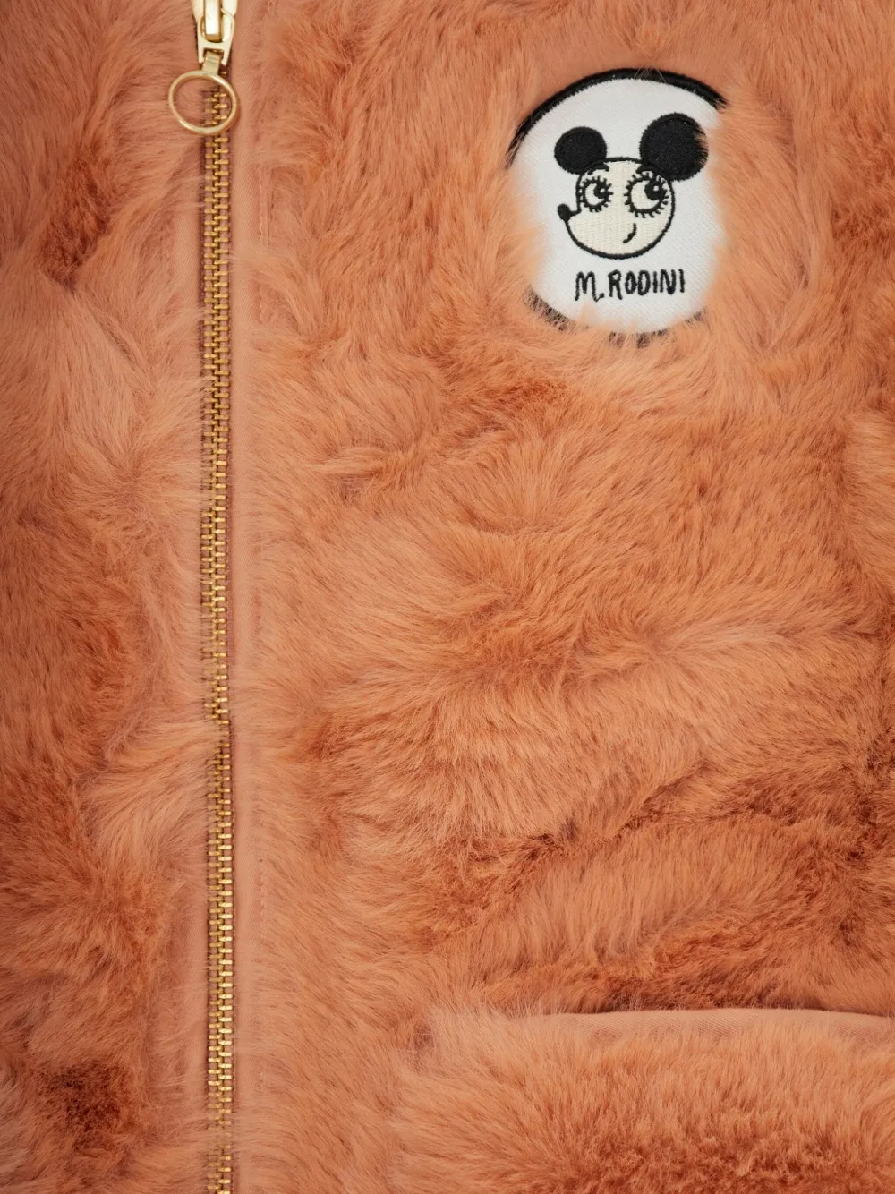 Mini Rodini Ritzratz Faux-fur Patch Waistcoat In Orange
