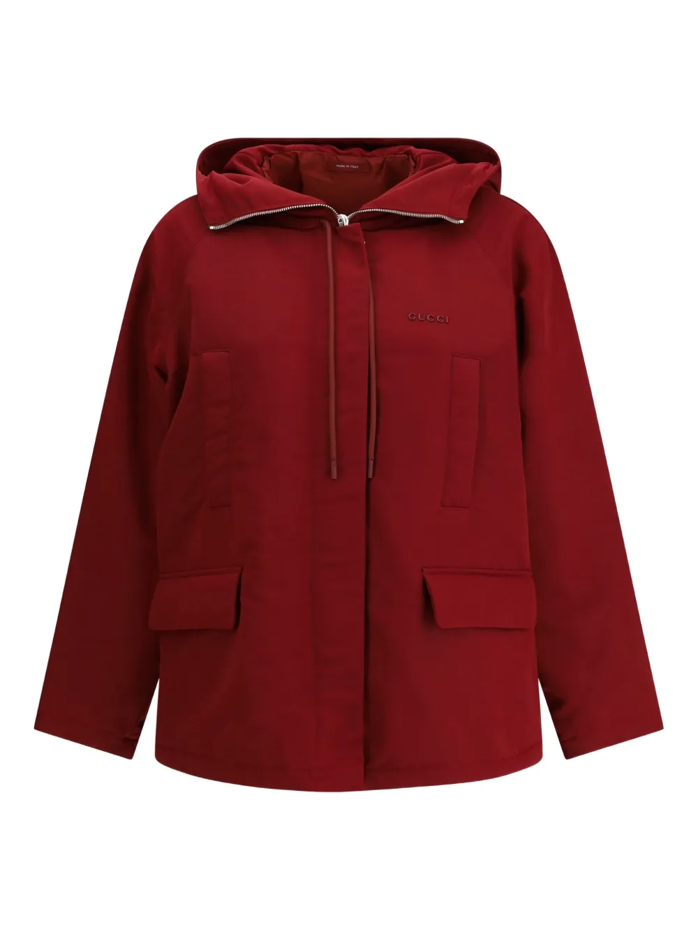 Gucci Women Red Polyester Faille Jacket In Red