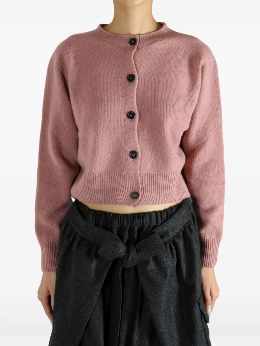 Margaret Howell Button-front Cropped Cardigan In Pink