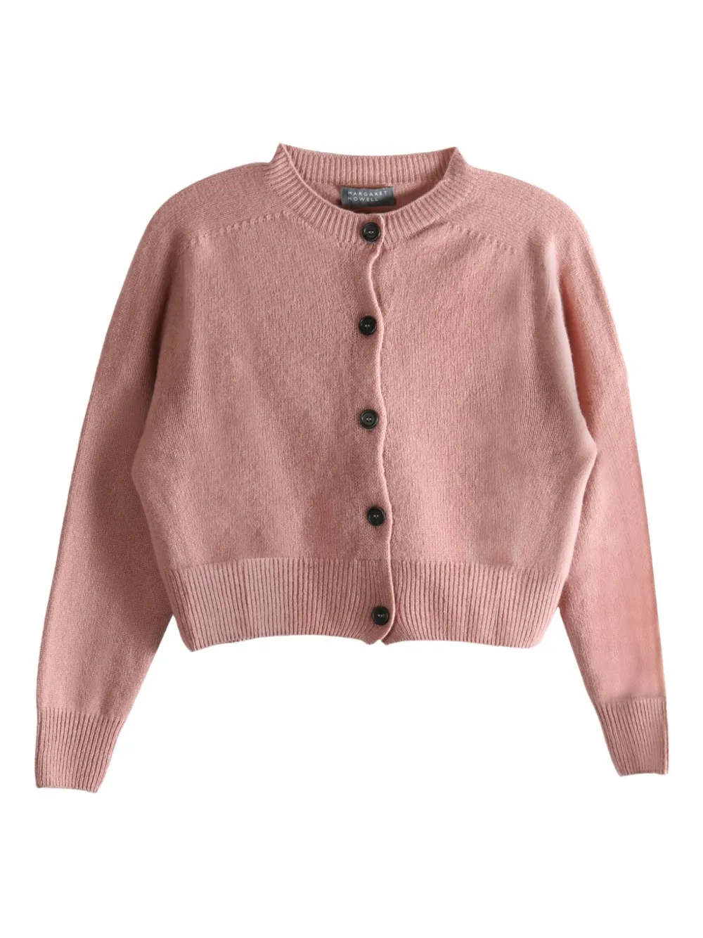 Margaret Howell Button-front Cropped Cardigan In Pink