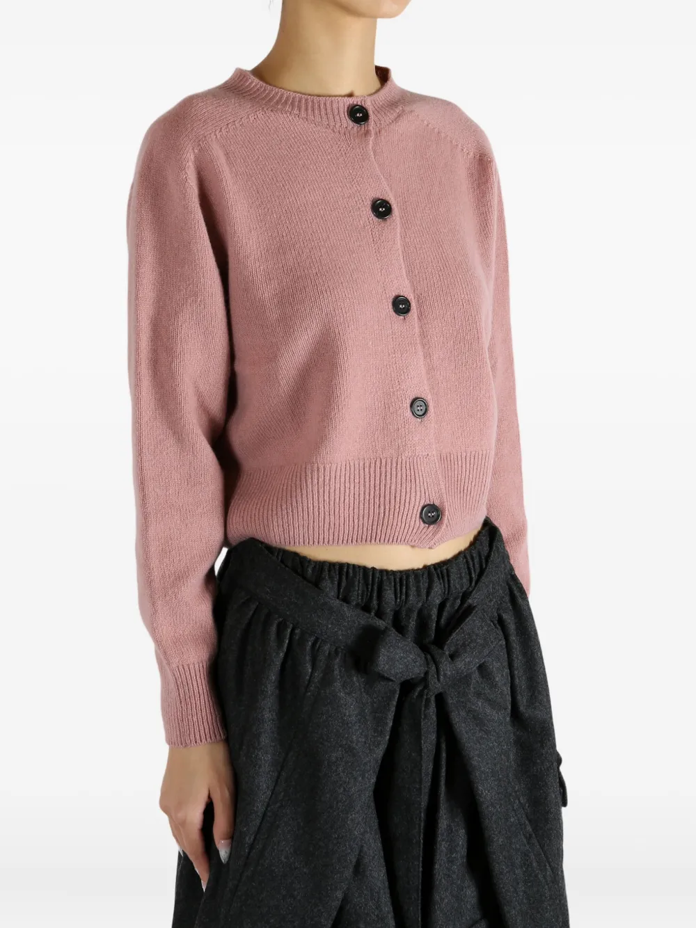 Margaret Howell Button-front Cropped Cardigan In Pink