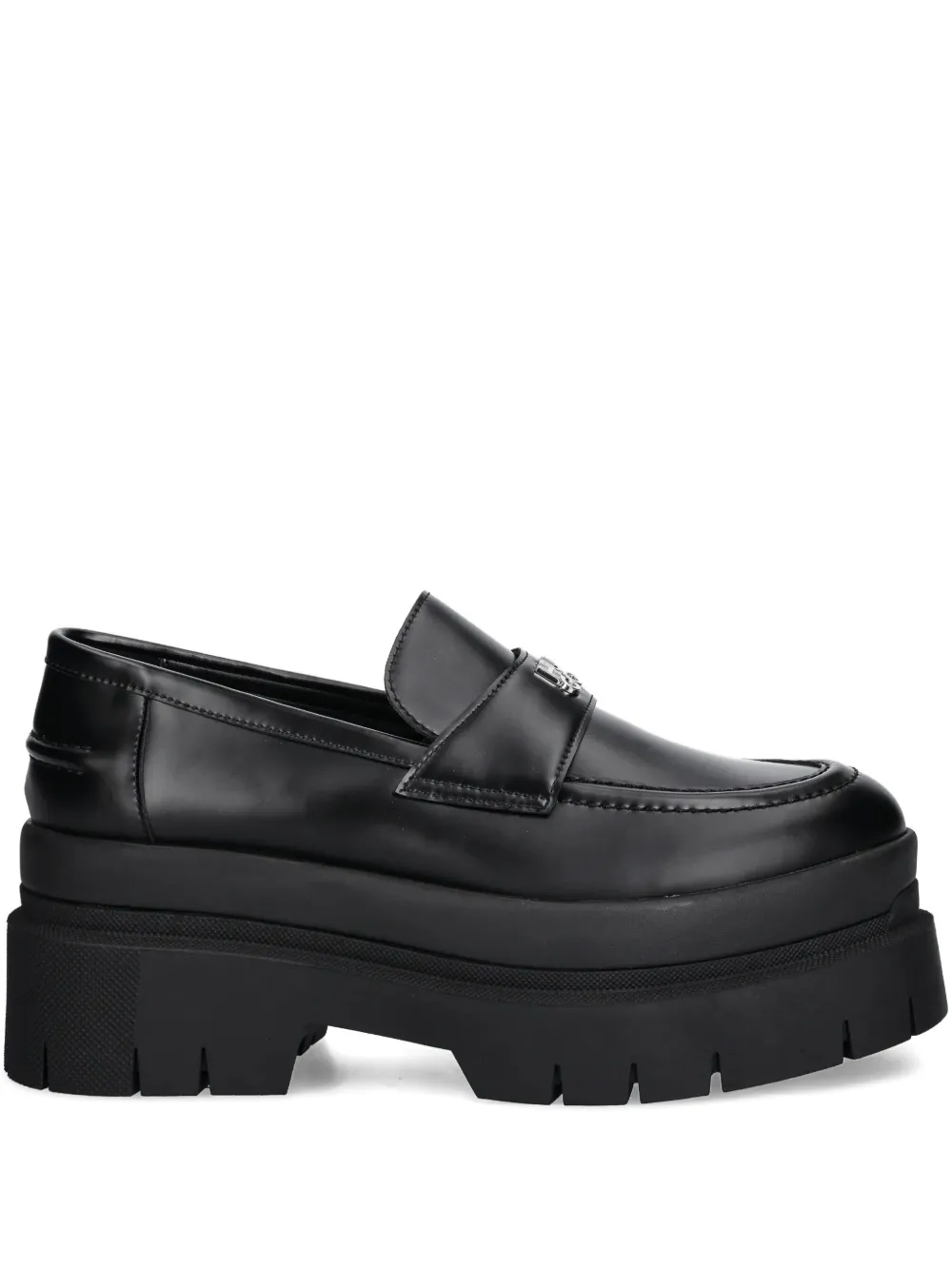 HUGO logo platform loafers - Nero