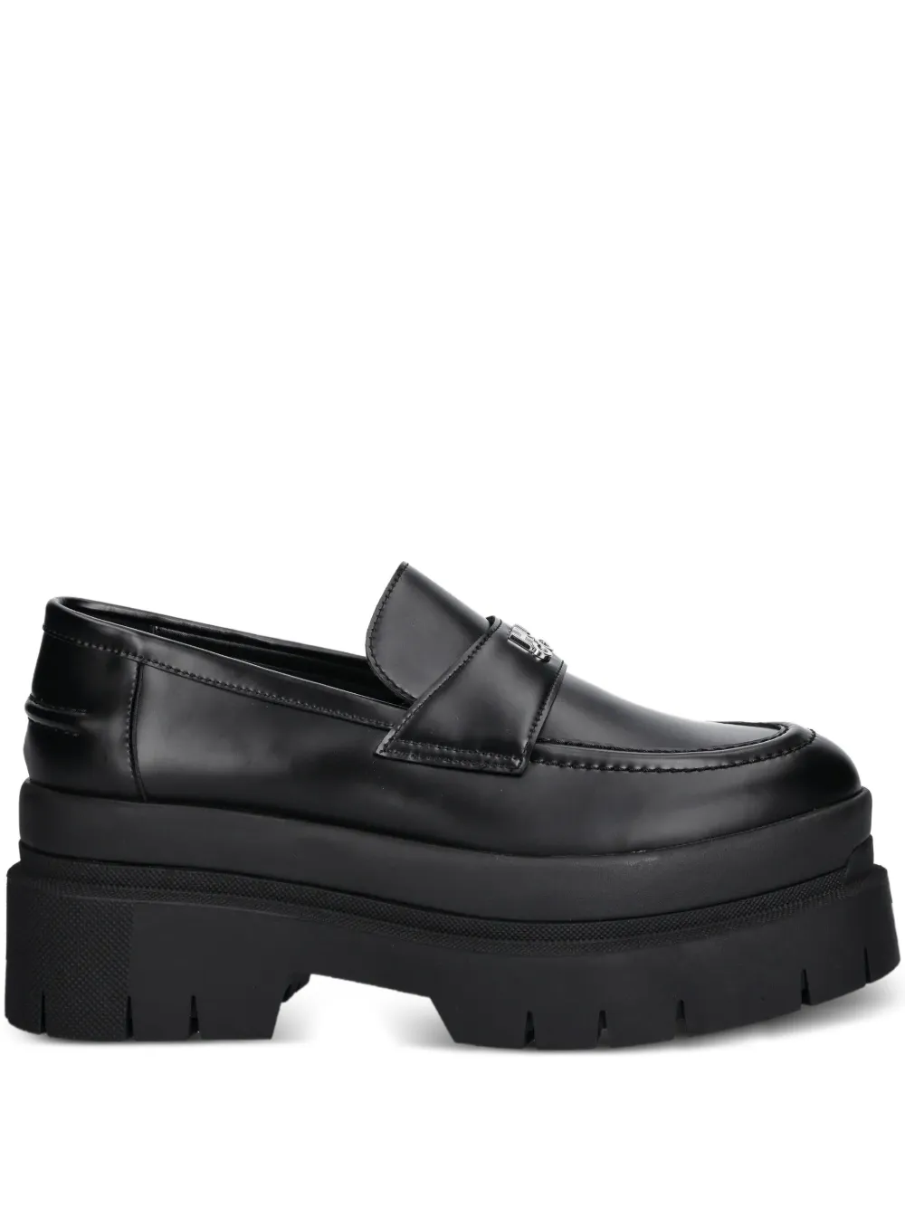 HUGO logo platform loafers | Black | Image 1