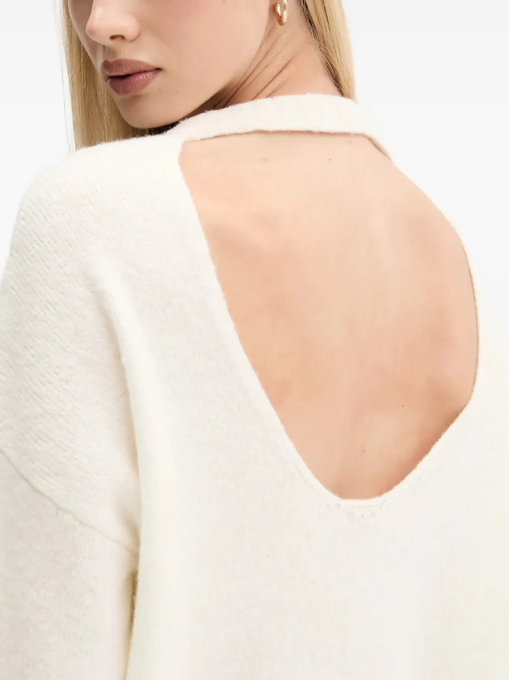Hugo Boss Open Back Sweater In White