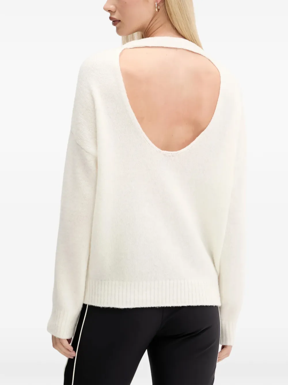 Hugo Boss Open Back Sweater In White