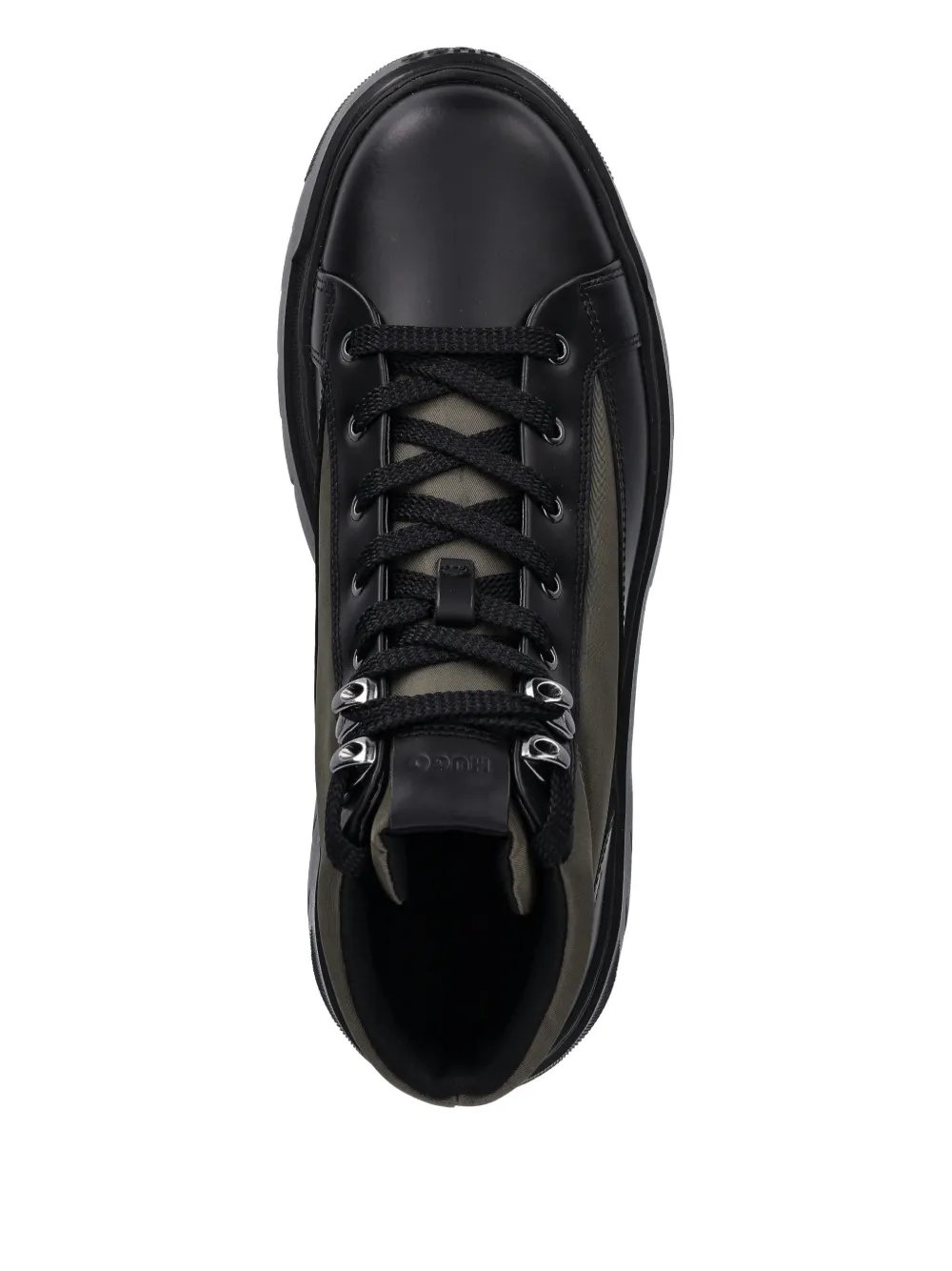 HUGO lace-up panelled boots Zwart