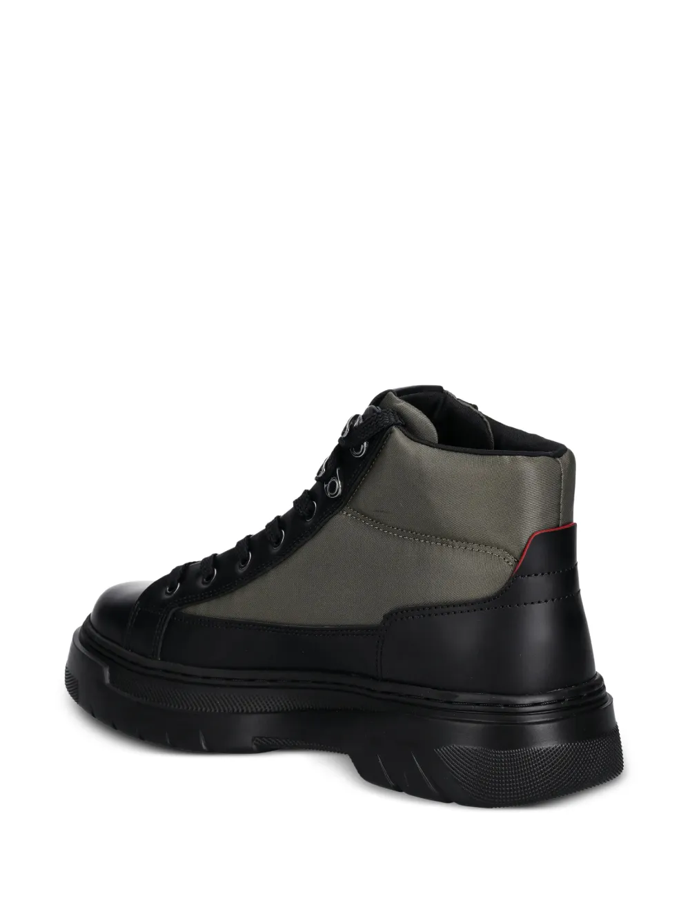 HUGO lace-up panelled boots Zwart