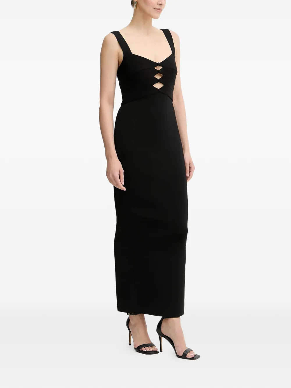 Herv&eacute; L&eacute;ger Alessia cutout strap maxi dress - Zwart