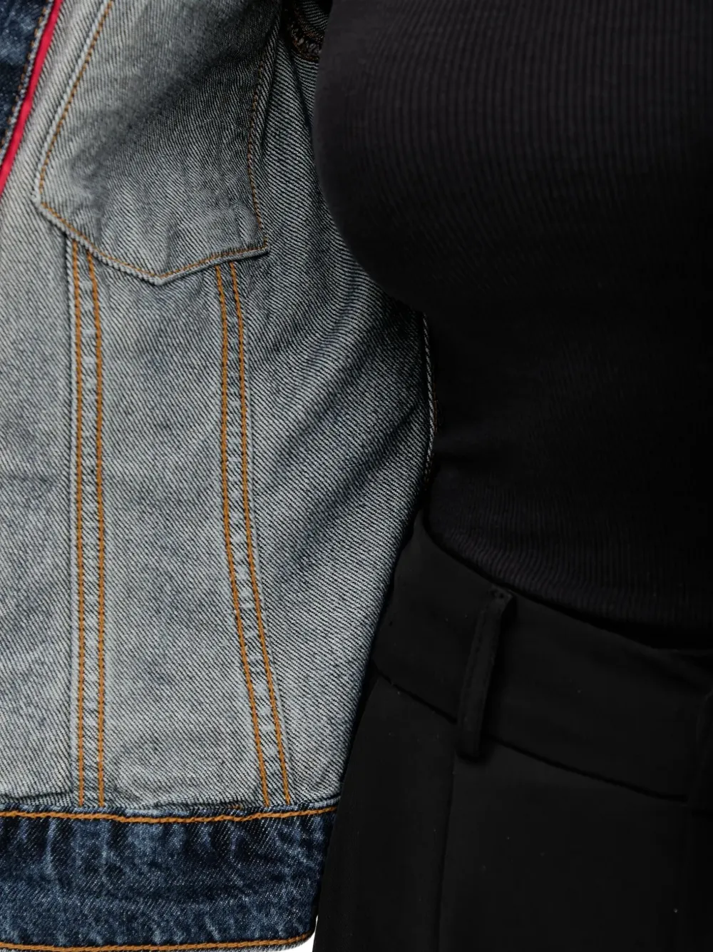 HUGO Denim jack met zak en knopen Blauw