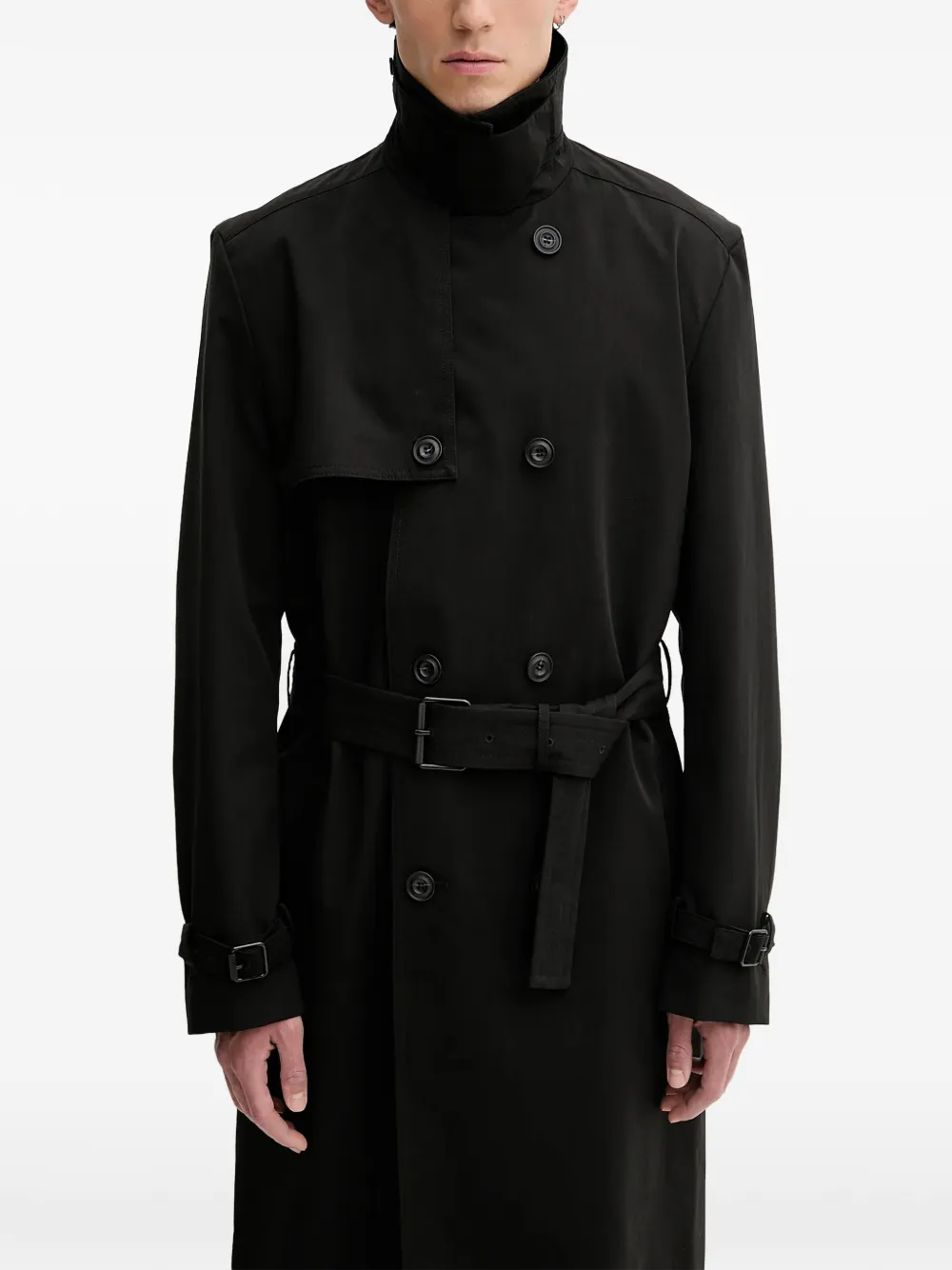 HUGO gabardina Maluk con cinturón | negro | Image 1