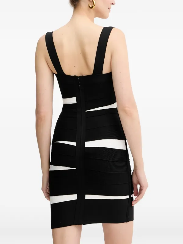 herve leger black mini dress Neva Strapless Bow-Detail A-Line Mini Dress in Black