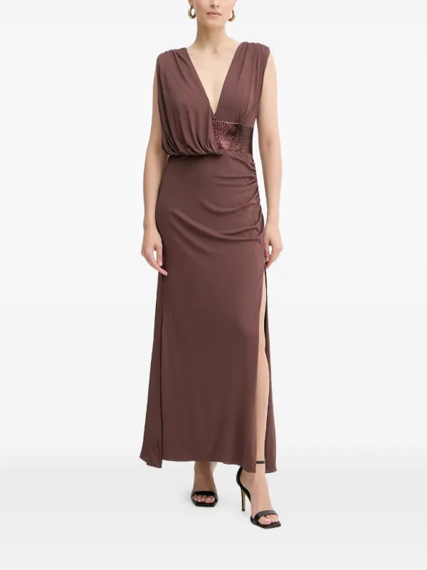 The Lucille Gown - Coffee, M, by Herve Leger The Lucille Gown - Coffee, M, by Herve Leger