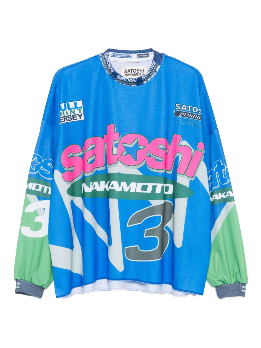 SATOSHI NAKAMOTO graphic-print T-shirt | Blue | Image 1
