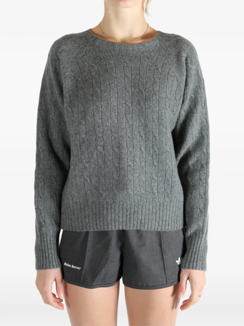 Margaret Howell Cable Knit Sweater In Gray