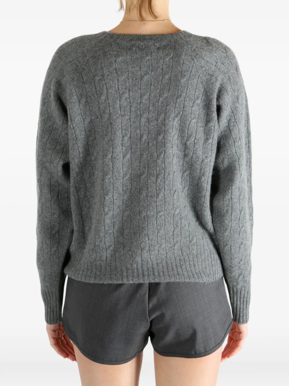 Margaret Howell Cable Knit Sweater In Gray