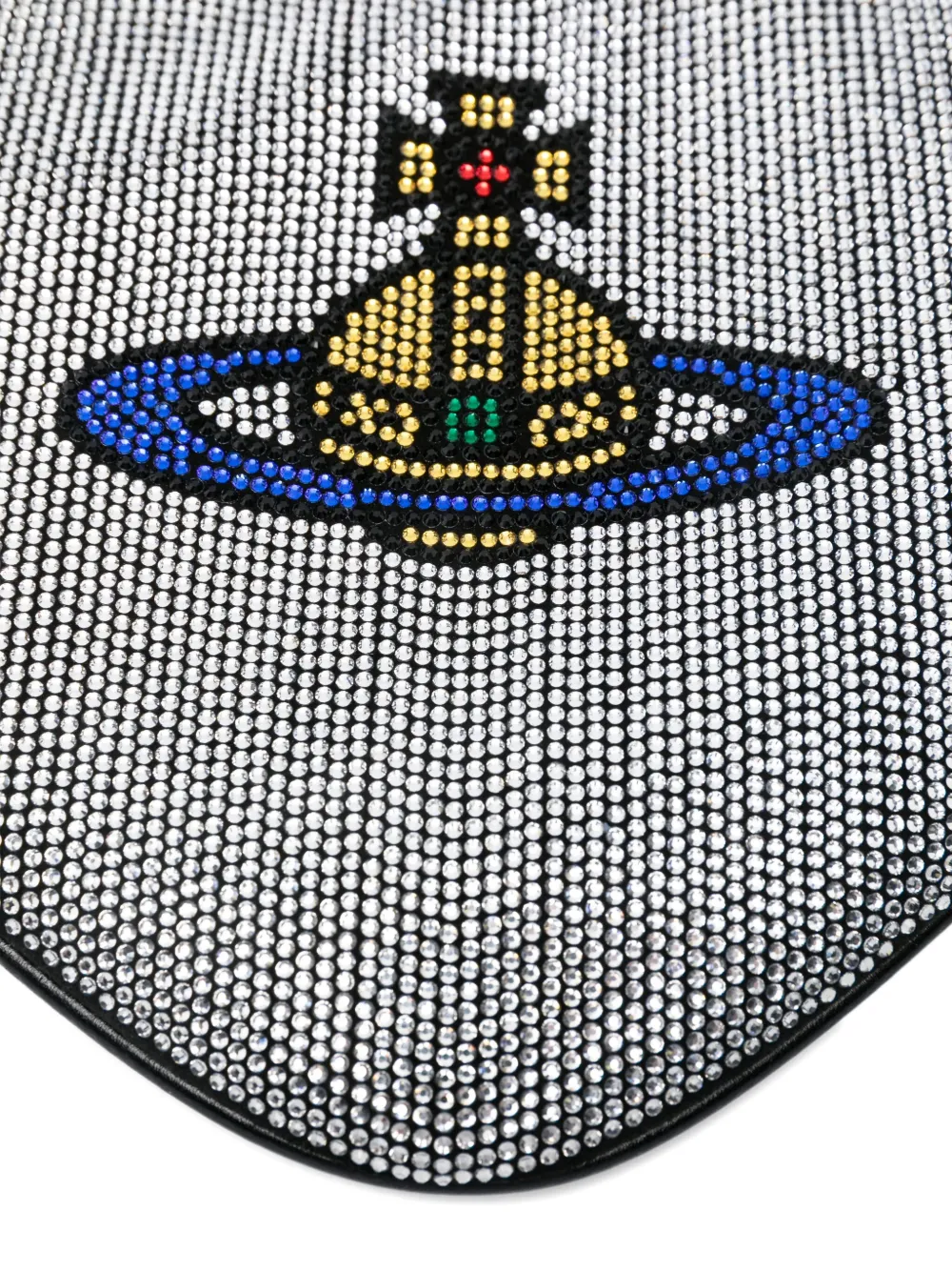 Vivienne Westwood Heart-shaped Crystal-embellished Clutch Bag In Silver