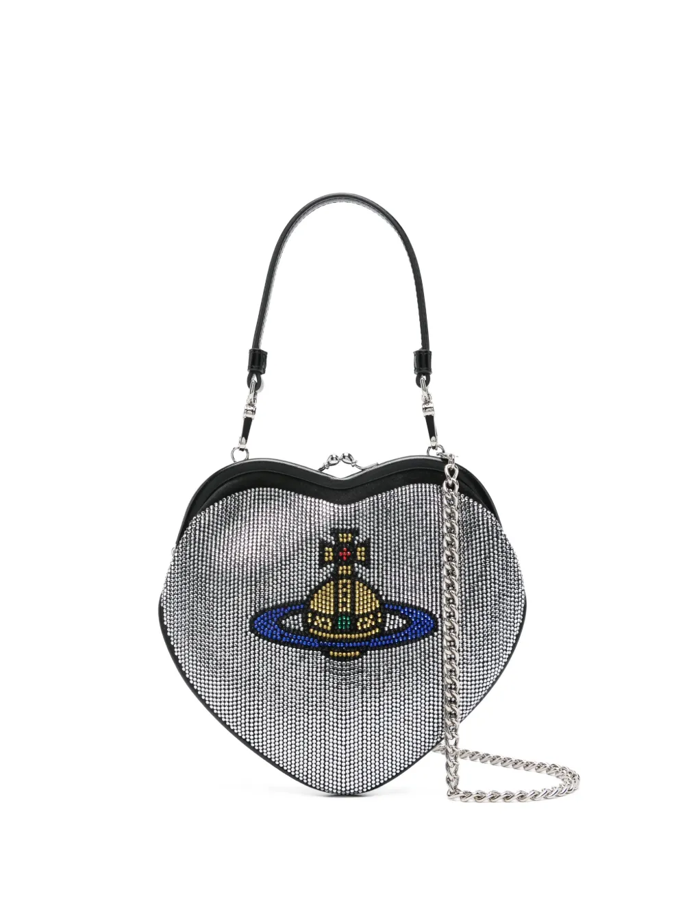 Vivienne Westwood heart-shaped crystal-embellished clutch bag | Silver | Image 1