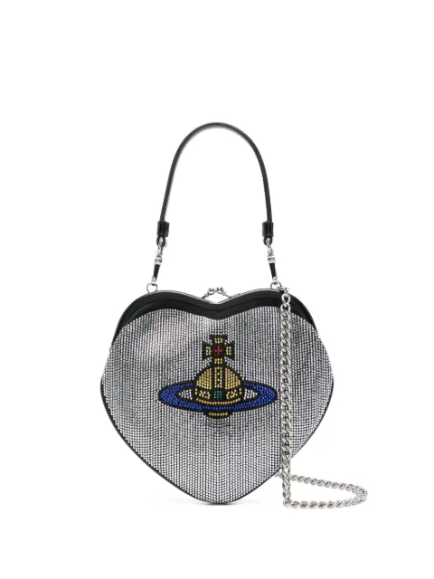 Vivienne Westwood شنطة كلاتش بتصميم قلب وزينة كريستال