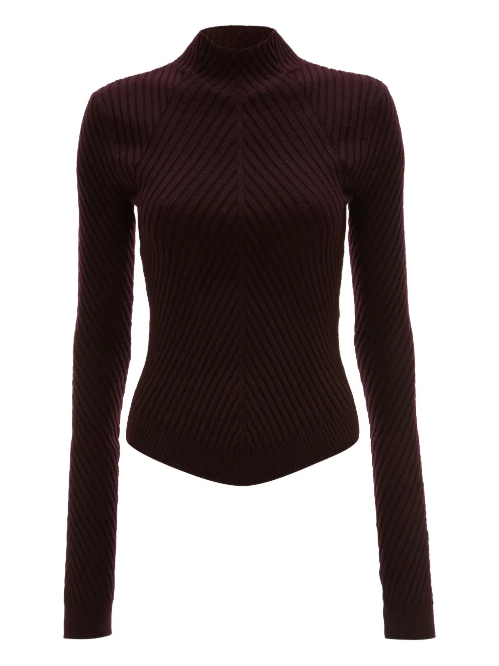 Victoria Beckham ribbed high-neck polo top | Red | Image 1