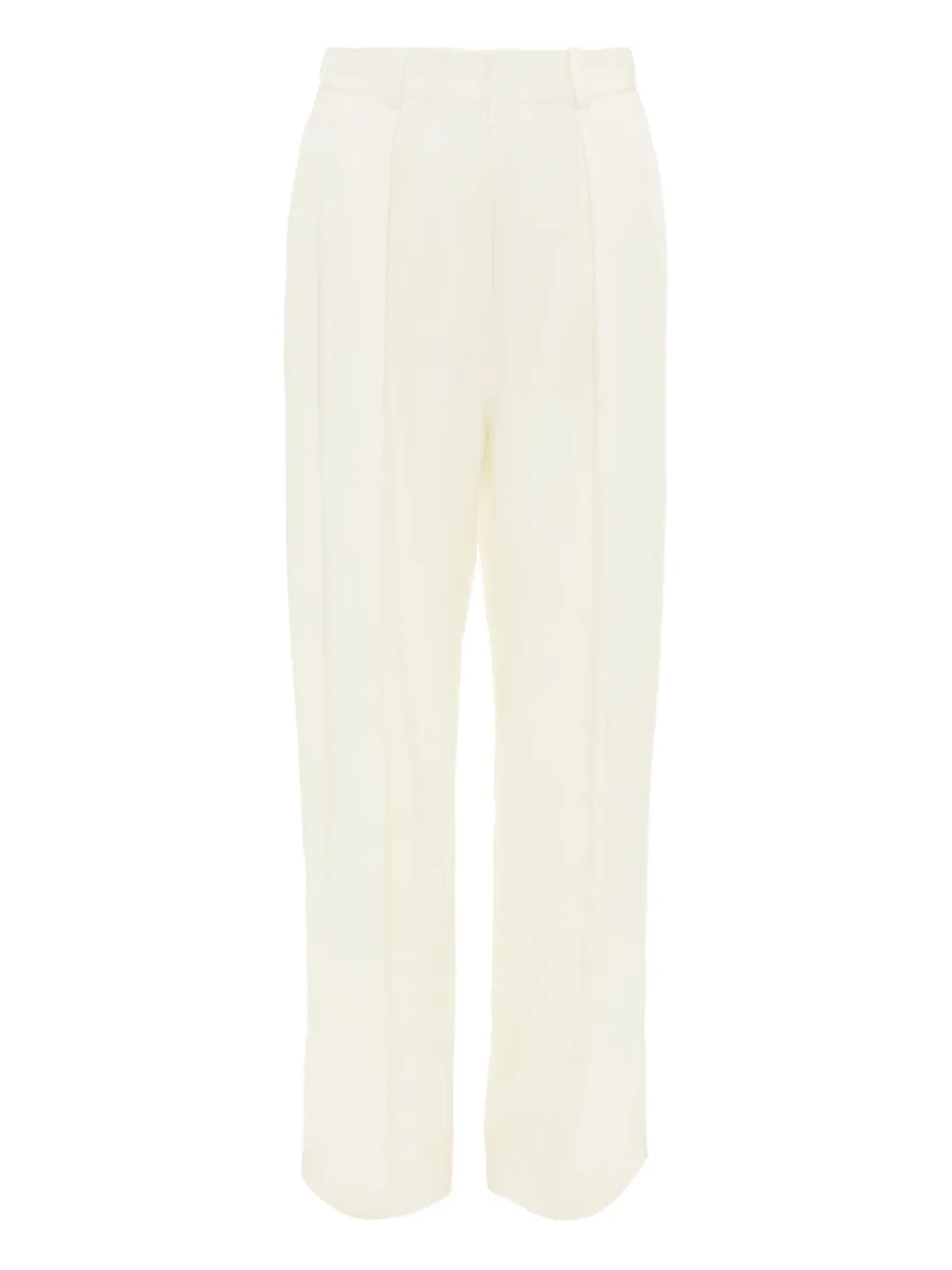 Victoria Beckham Pleated Wide-leg Trousers In Neutral