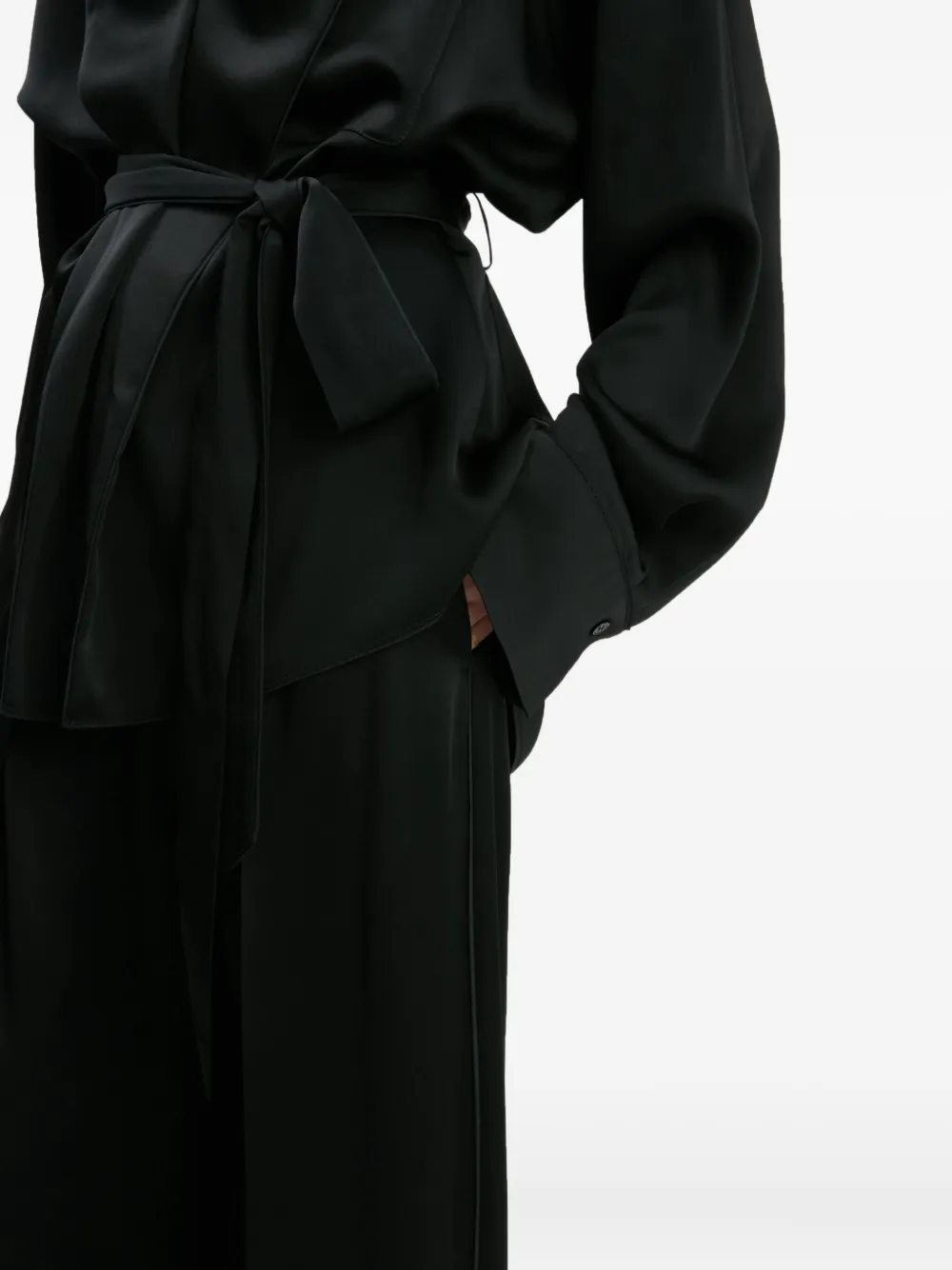 Victoria Beckham Pleated Wide-leg Trousers In Black