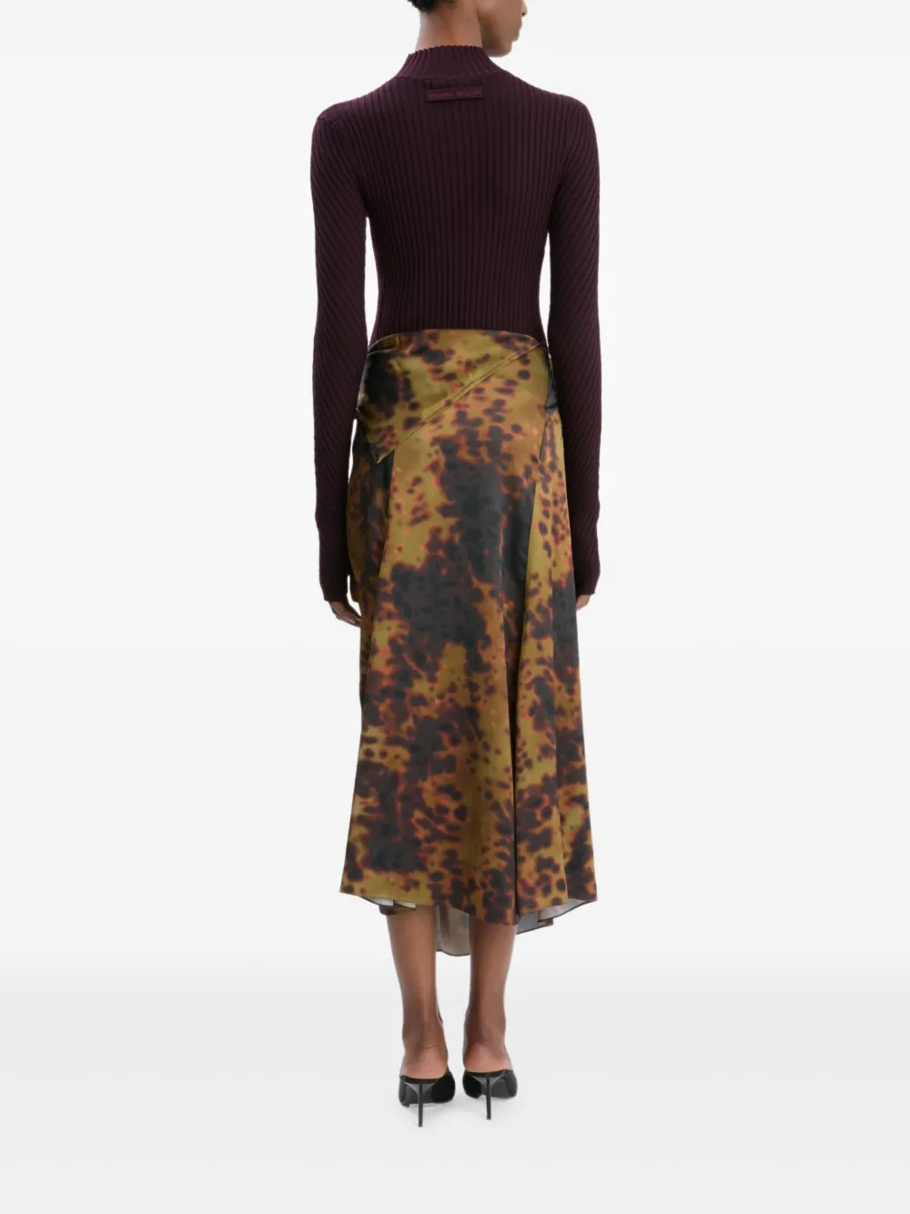 Victoria Beckham Rok met rouleau-print Geel