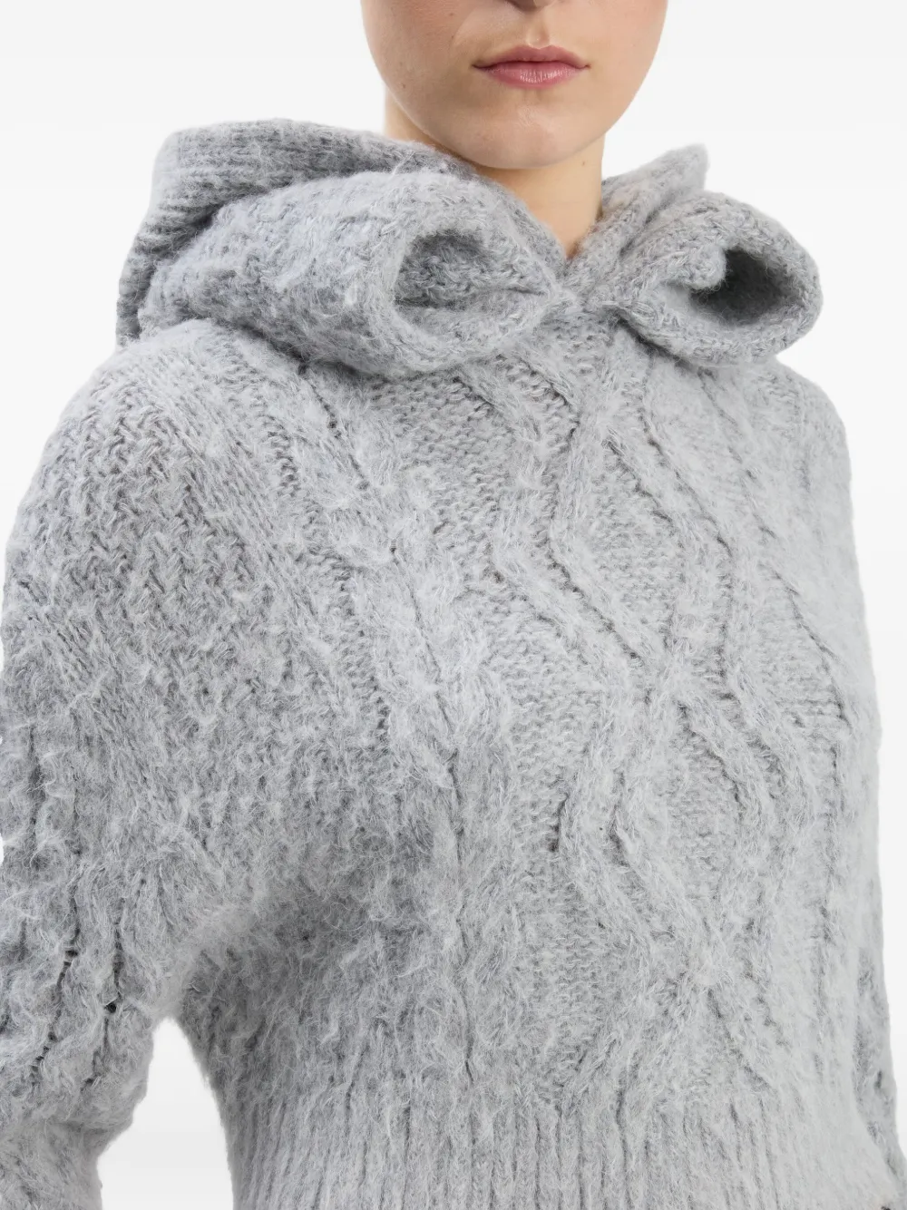 Victoria Beckham Cable-knit Sweater In Gray