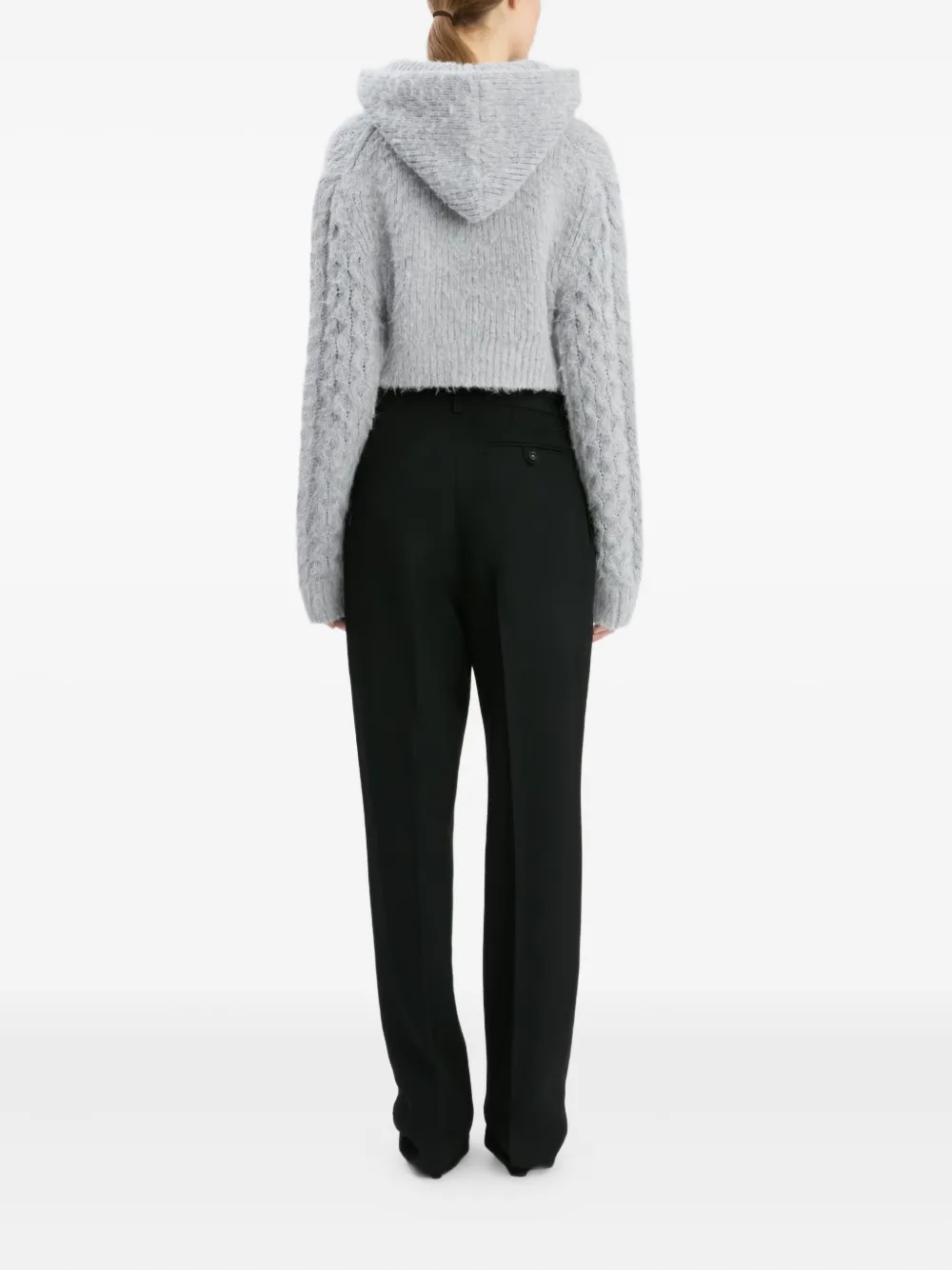 Victoria Beckham Cable-knit Sweater In Gray