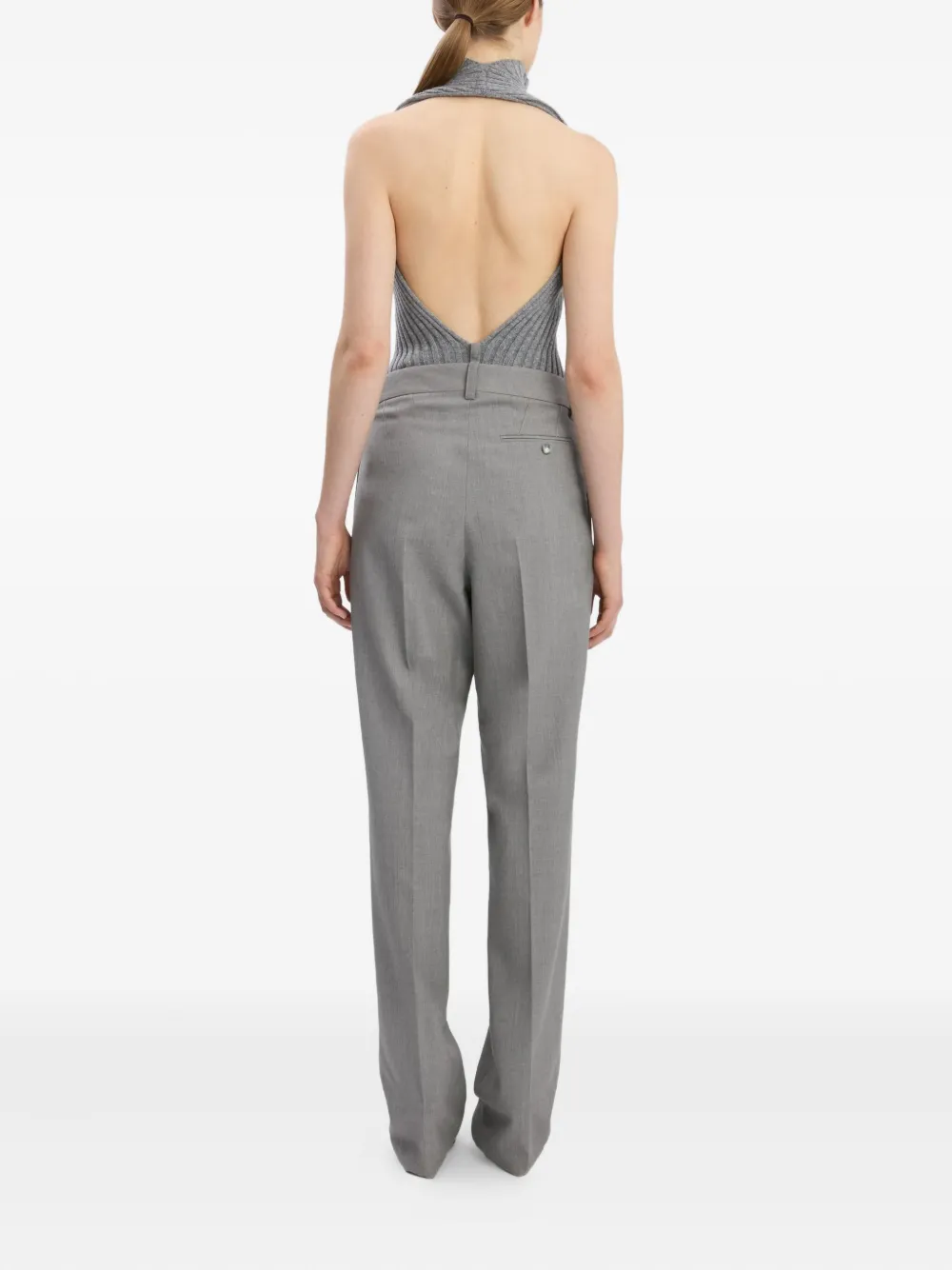 Victoria Beckham Straight broek met verlaagde taille Grijs