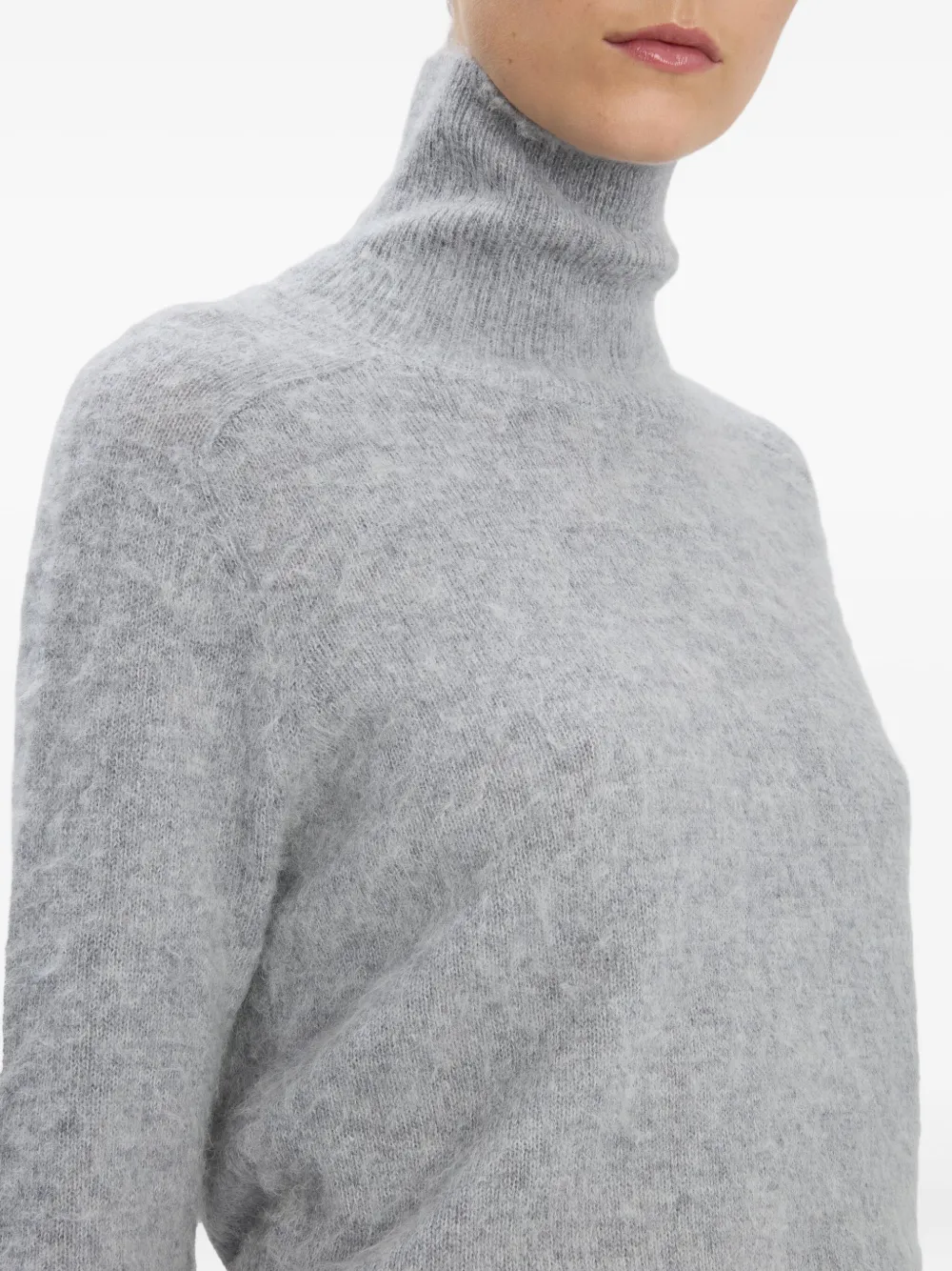Victoria Beckham Polo neck wool jumper Grijs
