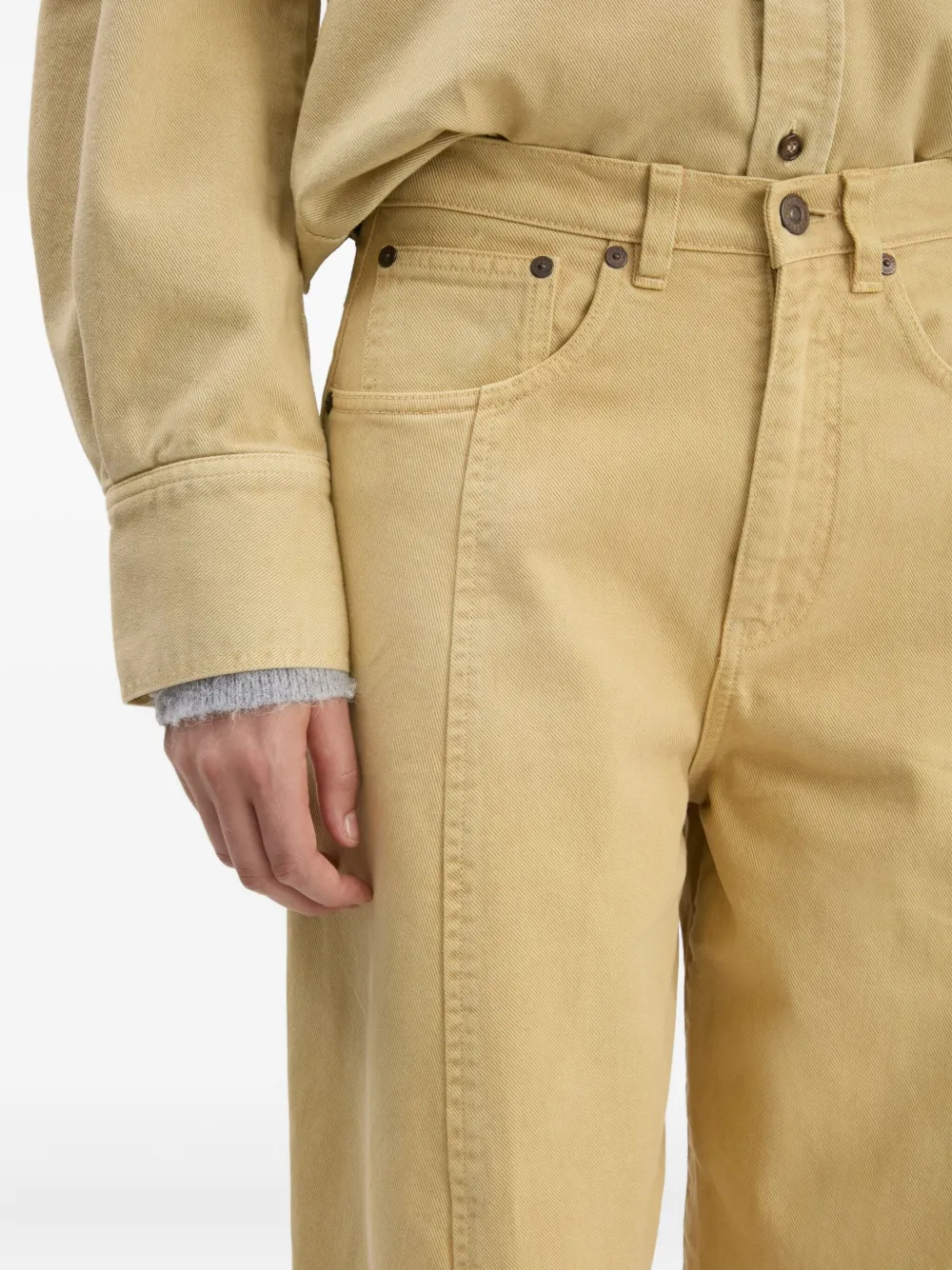 Victoria Beckham Curved-leg Jeans In Yellow