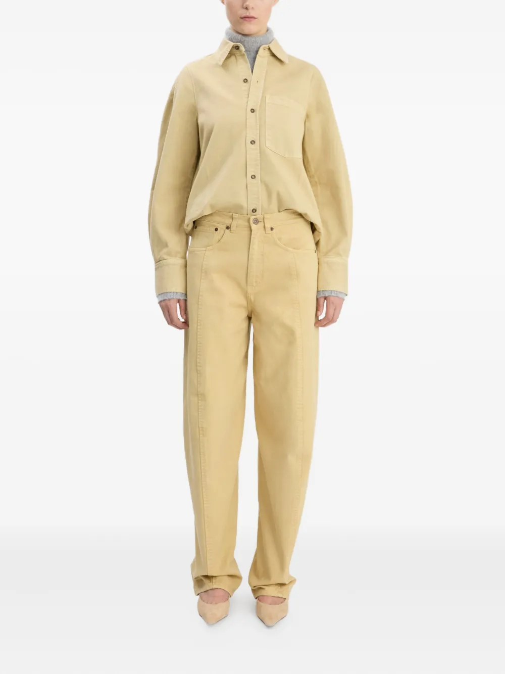Victoria Beckham curved-leg jeans - Geel