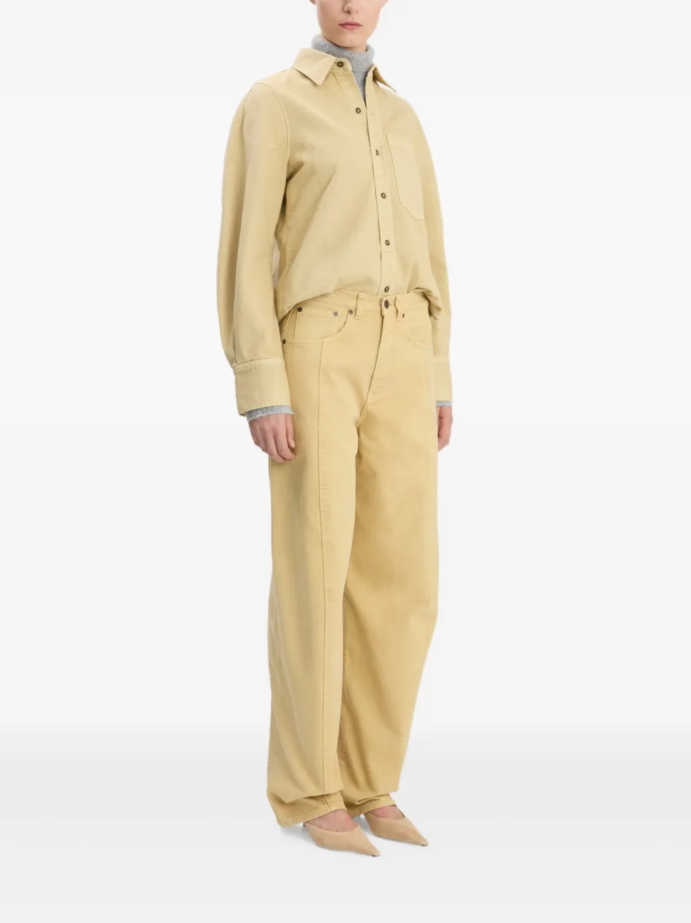 Victoria Beckham Curved-leg Jeans In Yellow
