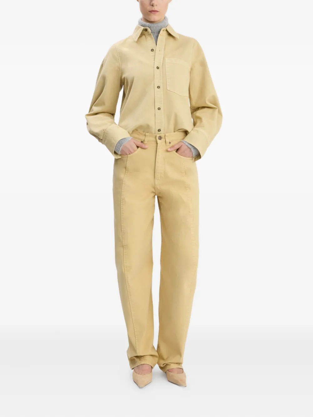 Victoria Beckham button-cuff shirt - Geel
