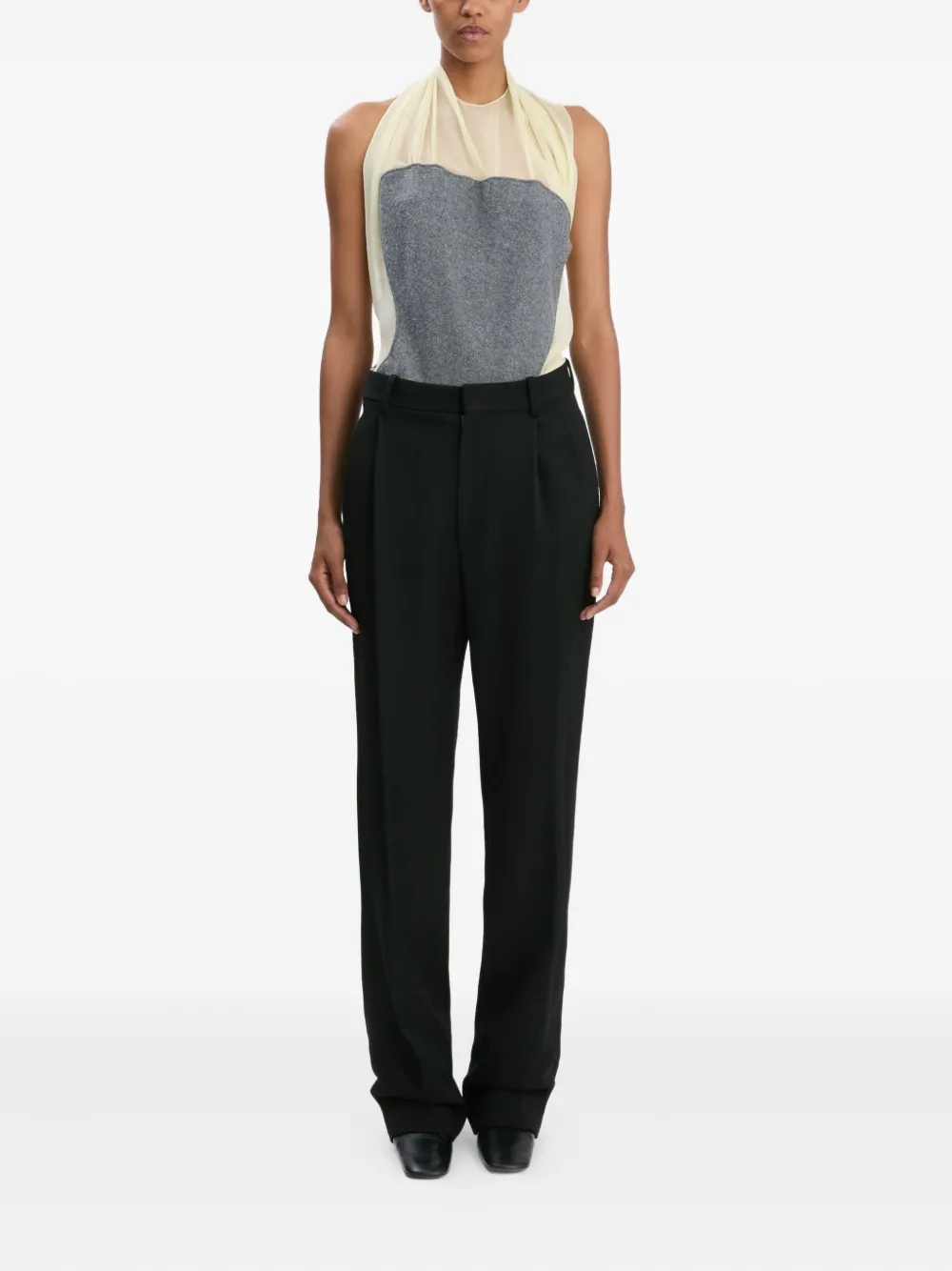 Victoria Beckham Zijden top met gedrapeerd vlak - Grijs