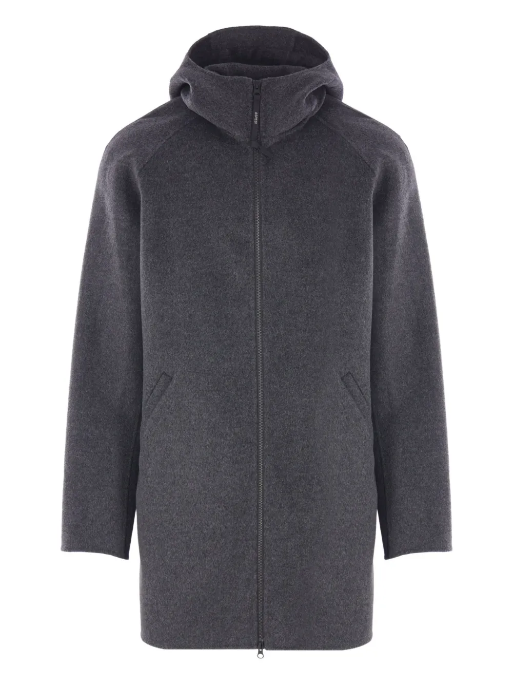 Aspesi Hooded Double-slider Zip Coat In Gray
