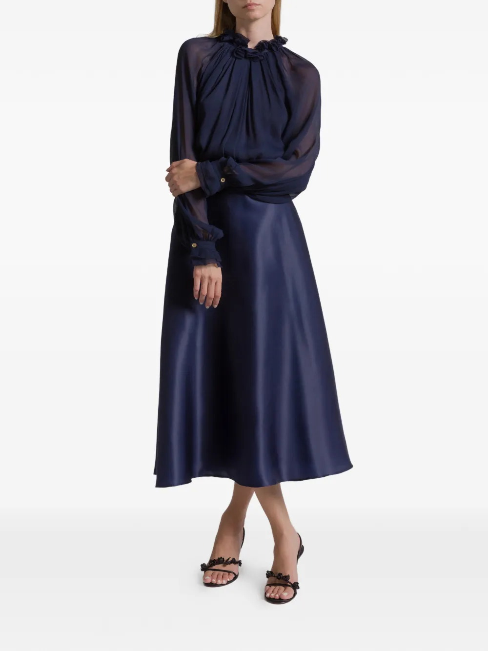  Alberta Ferretti Silk Skirt - Blue 