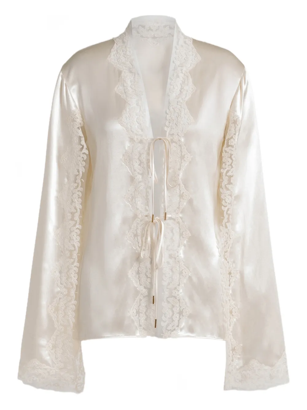 Alberta Ferretti Blusa con scollo a V - Bianco