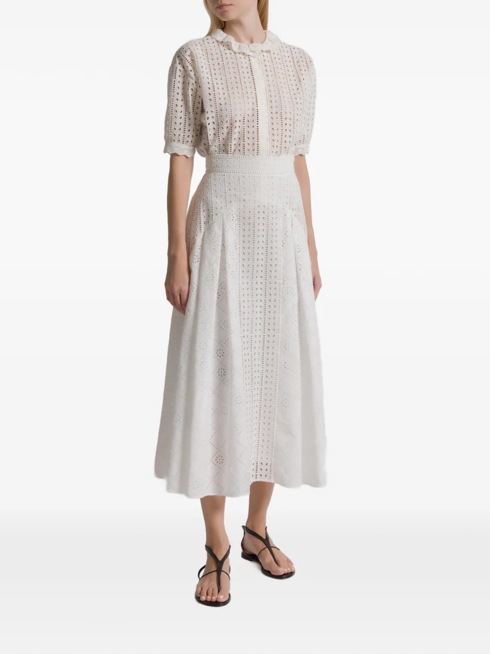 Alberta Ferretti Blouse met ruches en ringlets - Wit