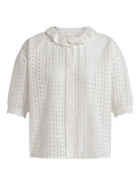 Alberta Ferretti ruffled eyelet blouse