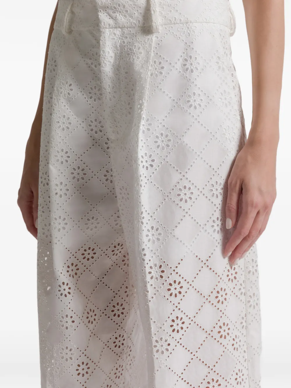 Alberta Ferretti Broek met ringlet Wit