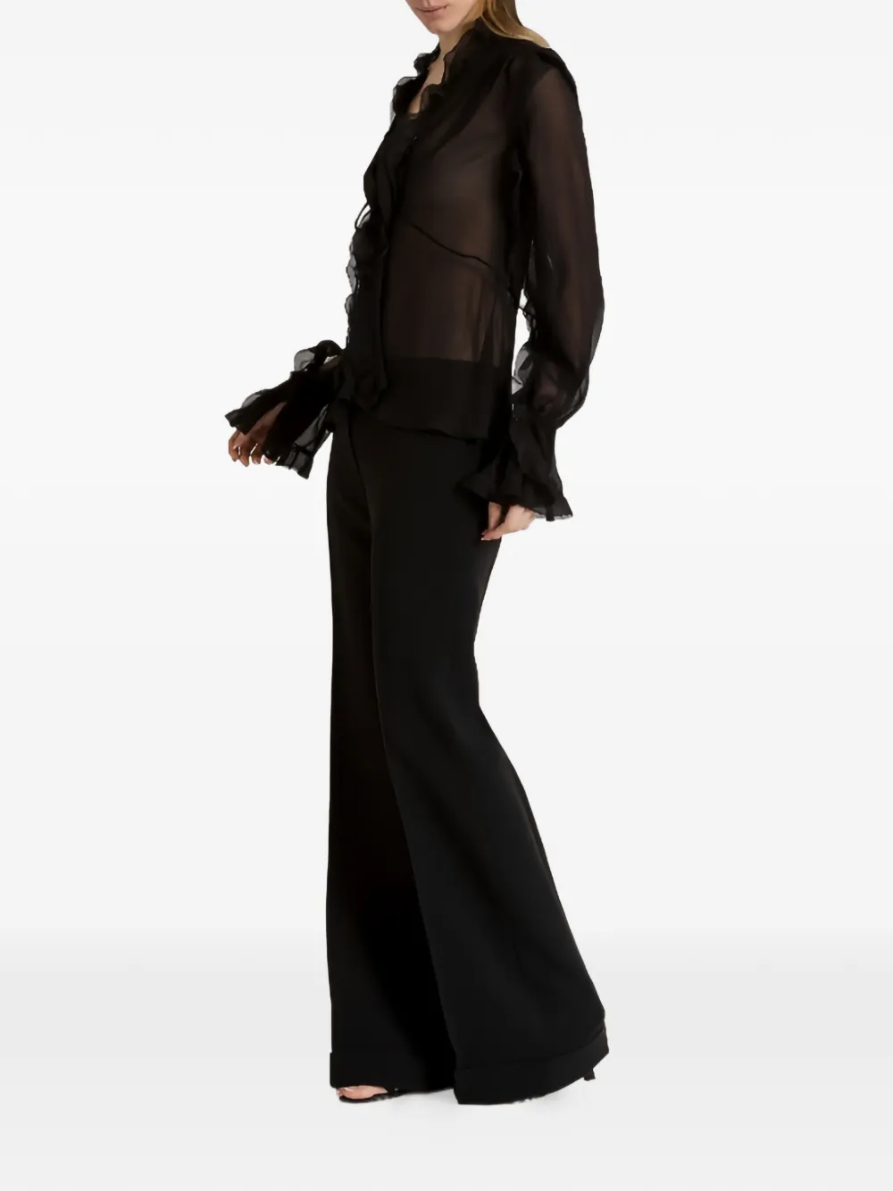  Alberta Ferretti Ruffled Blouse - Black 