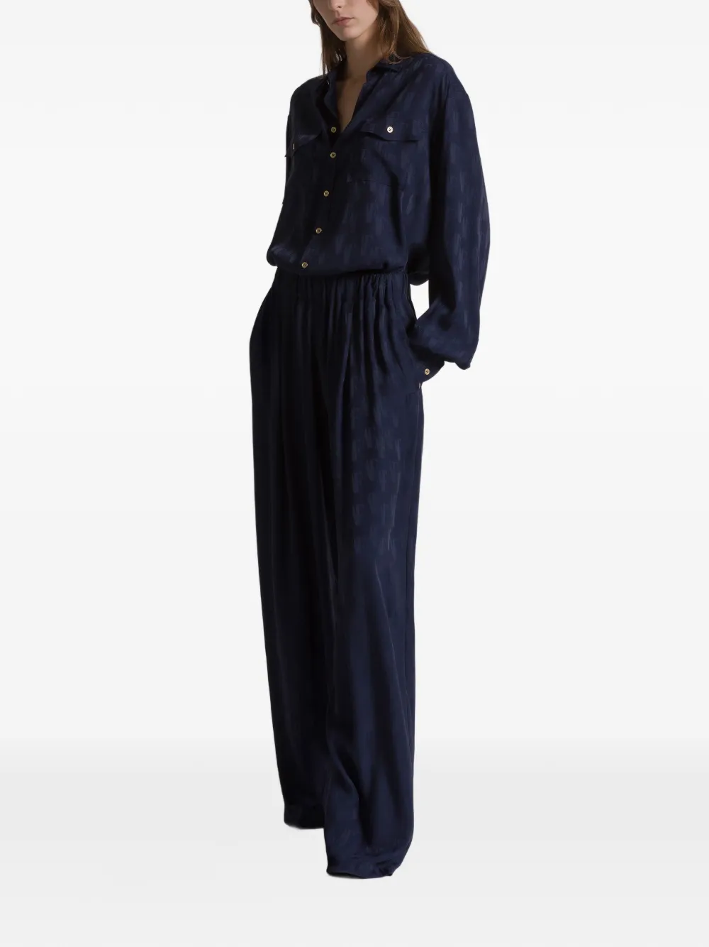 Alberta Ferretti Silk Shirt In Blue