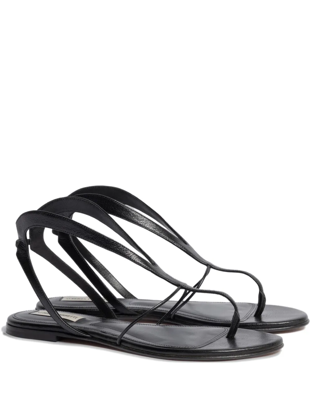 Alberta Ferretti Leren sandalen met bandjes Zwart