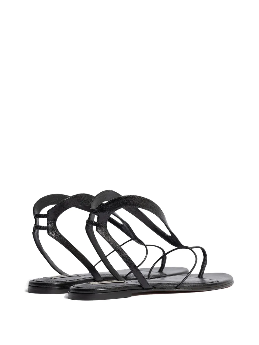 Alberta Ferretti Leren sandalen met bandjes Zwart