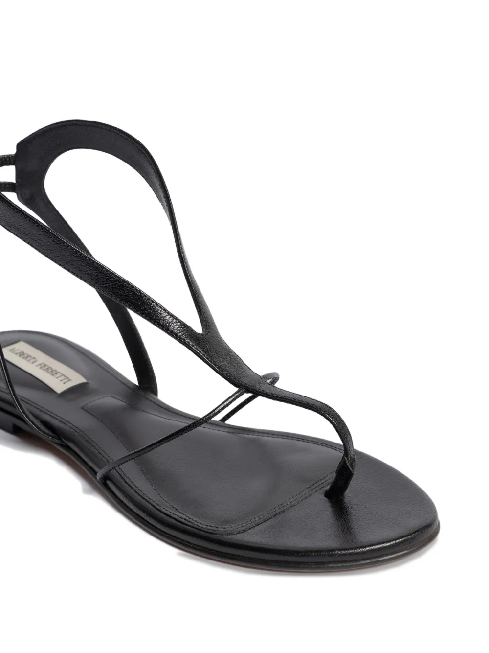 Alberta Ferretti Leren sandalen met bandjes Zwart